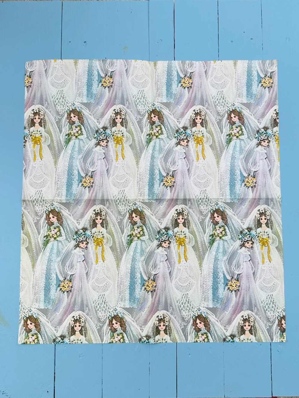 Vintage 1970s Bridal Wrapping Paper, Bridal Shower Decor,  Retro Bride Ephemera